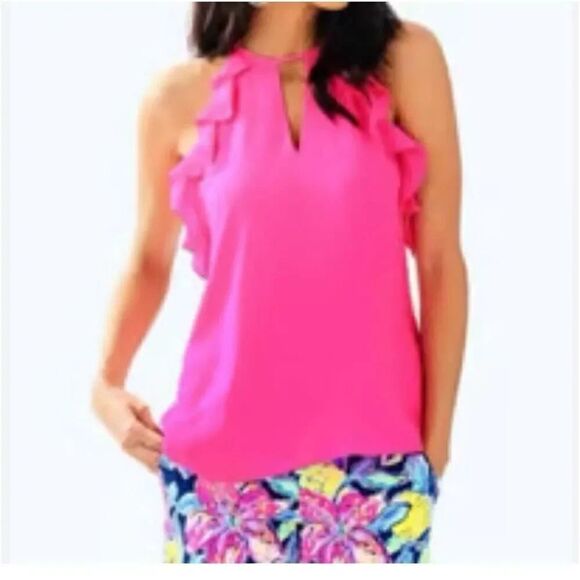 Lilly Pulitzer Ruffle Halter Top S - Picture 9 of 9